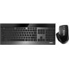 RAPOO Set tastiera-mouse da tavolo senza fili 3200 DPI Sensore batteria ricaricabile design piatto in alluminio DE-Layout QWERTZ PC e Mac - nero