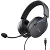 Trust Gaming Cuffie da gioco USB, 85% plastica riciclata, suono surround, driver da 50 mm, cavo da 2 m, microfono a cancellazione di rumore, cuffie over-ear RGB per PC