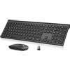 cimetech Set mouse tastiera senza fili, tastiera wireless ricaricabile 2.4G Tastiera wireless ergonomica QWERTZ Layout (tedesco), ultra sottile per computer / desktop