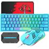 LexonElec Set tastiera e mouse da gioco, 62 tasti, layout UK, RGB, 12000 DPI, luci traspiranti, mouse a nido d'ape, adattatore per controller di gioco USB, per laptop