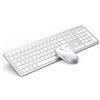 seenda Set mouse tastiera senza fili, ricaricabile ultrasottile, ergonomico con copertura antipolvere in silicone per PC/Laptop/Smart TV, layout QWERTZ