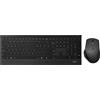 RAPOO set tastiera-mouse wireless Wireless Deskset 1600 DPI sensore 12 mesi di durata della batteria design piatto in alluminio DE-Layout QWERTZ PC e Mac - nero