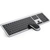 seenda Set mouse tastiera senza fili, ricaricabile ultrasottile, ergonomico con copertura antipolvere in silicone per PC/Laptop/Smart TV, layout QWERTZ
