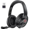 EKSA Cuffia da gioco (cuffia business wireless, cuffia Bluetooth, cuffia Bluetooth con microfono Fino a 55 ore e 10 metri di portata)