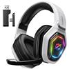 ozeino Cuffie da gioco, interfaccia Type-C e USB senza fili a 2,4 GHz con, auricolare Bluetooth, con cancellazione del rumore del microfono, PC/PS4/PS5/Mac, durata della batteria di 20H+