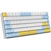 Hoopond Tastiera meccanica da gioco Hoopond sostituibile a caldo 80% cablata, portatile, compatta con interruttori lineari rossi, 84 tasti