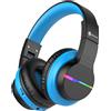 iclever Luci LED, cuffie over-ear per bambini con limite di volume di 74/85/94 dB, autonomia di 85 ore, Bluetooth 5.2, microfono integrato