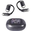 KeautFair Cuffie wireless Bluetooth 5.4, trasmissione del suono direzionale DT5.0, suono surround stereo, impermeabili e resistenti alla polvere, IPX 5, con display LED, grigio
