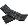Echaar Tastiera Bluetooth con touchpad pieghevole, collegamento di quattro dispositivi, + cavo USB, trackpad QWERTZ tedesco, iOS, Android, Windows, laptop, PC,