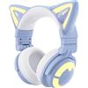 YOWU Cuffie Cat Ear audio immersivo, 7.1 Pro Surround Sound, cancellazione del rumore, livello e-sport, Bluetooth 5.2, connettività senza soluzione di continuità, design ergonomico