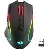 Redragon M612 PRO RGB Gaming Mouse 8000 DPI Mouse cablato/senza fili con 9 pulsanti programmabili e 6 modalità di retroilluminazione BT e 2.4G