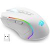 Redragon M612 PRO RGB Gaming Mouse 8000 DPI Mouse cablato/senza fili con 9 pulsanti programmabili e 6 modalità di retroilluminazione BT e 2.4G