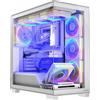 Modecom Case per computer MODECOM Volcano Stellar ARGB 8F, bianco, torre media, 8 ventole ARGB, pannello laterale in vetro, filtro antipolvere, gestione dei cavi