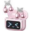 ZOMBIES CAT Gioielli Cuffie Cuffie ad orecchio aperto Wireless Bluetooth 5.4 con Smart Touch Screen 4.1g Cuffie leggere Sport, 60 ore auricolari senza fili