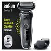 Braun Rasoio elettrico Serie 5 con attacco EasyClick, regolabarba, rasoio uomo, EasyClean, Wet & Dry, regalo uomo, Germany, 51-W1500s