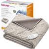 beurer Coperta riscaldante Beurer HD 75 Nordic, accogliente coperta riscaldante in similpelliccia, 6 impostazioni di temperatura, lavabile in lavatrice, con spegnimento automatico, beige / marrone, 180 x