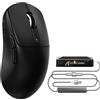 ATTACK SHARK Mouse da gioco con sensore PixArt PAW3950MAX, MCU Nordic 52840, mouse BT/2.4G/USB-C con cavo a spirale, 42KDPI, rivestimento ice-feel, ideale per mani grandi