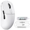 ATTACK SHARK Mouse da gioco con sensore PixArt PAW3950MAX, MCU Nordic 52840, mouse BT/2.4G/USB-C con cavo a spirale, 42KDPI, rivestimento ice-feel, ideale per mani grandi