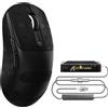 ATTACK SHARK Mouse da gioco con sensore PixArt PAW3950MAX, MCU Nordic 52840, mouse BT/2.4G/USB-C con cavo a spirale, 42KDPI, rivestimento ice-feel, ideale per mani grandi