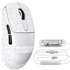 ATTACK SHARK Mouse da gioco con sensore PixArt PAW3950MAX, MCU Nordic 52840, mouse BT/2.4G/USB-C con cavo a spirale, 42KDPI, rivestimento ice-feel, ideale per mani grandi