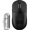 ATTACK SHARK Mouse da gioco senza fili 55g ultraleggero, per mani grandi, 40000 DPI, PAW3395PRO, 2.4G/BT/USB, batteria da 500mAh, cavo a LED, guide PTFE, Windows/Mac/Xbox
