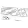 OMOTON Set tastiera e mouse per MacBook Air/Pro/iMac/iMac Pro/Mac mini, layout QWERTZ, mouse ricaricabile, compatibile con più dispositivi, ergonomico, con tasti silenziosi, layout tedesco