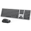 OMOTON Set tastiera e mouse per MacBook Air/Pro/iMac/iMac Pro/Mac mini, layout QWERTZ, mouse ricaricabile, compatibile con più dispositivi, ergonomico, con tasti silenziosi, layout tedesco