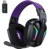 WESEARY Cuffie da gioco con microfono per PS5, PS4, PC, Switch, Mac, pieghevoli, audio surround 7.1, cancellazione del rumore con luce LED, oltre 50 ore di autonomia della batteria