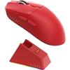 Ajazz Mouse da gioco, sensore PAW3311, 24.000 DPI, 2,4 GHz/USB-C/Bluetooth, batteria da 500 mAh, stazione di ricarica magnetica RGB, durata di 80 milioni di clic, compatibile con PC e Mac