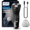 Philips Series 3000X Rasoio elettrico da uomo X3001/00, Wet & Dry, tecnologia SkinProtect, regolabarba ribaltabile, nero