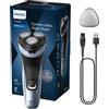 Philips Rasoi elettrici Philips Serie 3000X da uomo X3053/00, Wet & Dry, tecnologia SkinProtect, rifinitore per barba ribaltabile, impugnatura ergonomica, blu cielo