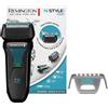 Remington Rasoio elettrico Remington F6 Aqua per uomo, modello F6000, adatto per l'uso a contatto con l'acqua e a secco, 100% impermeabile, con tagliacapelli estensibile per dettagli e capelli lunghi, batteria al litio da 60 minuti