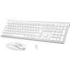 cimetech Set di tastiera e mouse wireless, ultra-sottile e ricaricabile, tastiera ergonomica QWERTZ, tasti silenziosi, DPI regolabili, compatibile con PC, laptop, Windows e Mac