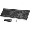 cimetech Set di tastiera e mouse wireless, ultra-sottile e ricaricabile, tastiera ergonomica QWERTZ, tasti silenziosi, DPI regolabili, compatibile con PC, laptop, Windows e Mac