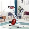 Sweiko Cyclette Sweiko con resistenza magnetica, 8 livelli, regolabile in altezza, display LCD, colore rosso e bianco