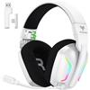 WESEARY Cuffie da gioco wireless da 2,4 GHz, Bluetooth, compatibili con PS5, PS4, PC, Mac, Switch, con driver da 50 mm, microfono ENC, batteria da 50 ore, audio surround, LED e connessione USB-C