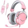 FiFine Cuffie da gaming con microfono, cuffie over-ear cablate, cuffie USB per PC, PS4, PS5, Xbox e Switch, cuffie RGB con audio surround 7.1 e cuscinetti auricolari