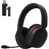 AULA-Verlag Cuffie da gaming wireless con microfono, 2,4 GHz, Bluetooth 5.0, USB, audio surround 7.1, driver da 40 mm, cancellazione del rumore tramite intelligenza artificiale e autonomia di 80 ore