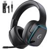 Gvyugke Cuffie da gioco wireless Gvyugke con microfono, 2,4 GHz, Bluetooth 5.3, audio surround 7.1, driver da 50 mm, illuminazione RGB, autonomia della batteria di 70 ore, compatibili con PS5, PS4, PC, Mac