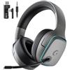Gvyugke Cuffie da gioco wireless Gvyugke con microfono, 2,4 GHz, Bluetooth 5.3, audio surround 7.1, driver da 50 mm, illuminazione RGB, autonomia della batteria di 70 ore, compatibili con PS5, PS4, PC, Mac