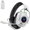 Krysenix Cuffie da gioco wireless per PS5, PS4, PC, Mac e Switch, con tecnologia a 2,4 GHz e Bluetooth, driver da 50 mm, microfono con cancellazione del rumore e autonomia della batteria di 60 ore con illuminazione LED