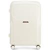 WITTCHEN Valigia da viaggio elegante Trolley grande Valigia grande Trolley in policarbonato resistente 4 ruote doppie girevoli Chiusura a combinazione TSA 4,6 kg 101 L Lady 2 Line Color crema