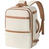 SONGMICS Zaino Bagaglio a Mano, 40 x 25 x 20 cm, per Ryanair, 20 L | Zaino Porta PC 14 Pollici, Impermeabile, Apertura a 180°, con Lucchetto, per Lavoro e Viaggio, Bianco RBF003W101