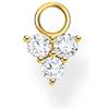 Thomas Sabo Orecchino da donna pendente pietre bianche oro, argento sterling 925