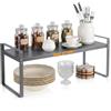 VINATO Scaffale da Cucina Espandibile (37-62 cm), Ripiani Cucina Salvaspazio, in metallo, Scaffale Salvaspazio, Ripiani per Armadio Interno, Grigio