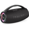 ZEALOT Altoparlante Bluetooth ZEALOT: carillon per esterni, suono stereo 80W, BassUp, batteria 16000mAh, porta AUX, USB, Micro SD/TF, USB-C, power bank, Bluetooth