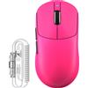 ATTACK SHARK Mouse da gioco senza fili 55g ultraleggero, per mani grandi, 40000 DPI, PAW3395PRO, 2.4G/BT/USB, batteria da 500mAh, cavo a LED, guide PTFE, Windows/Mac/Xbox