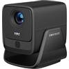 Insta24 Proiettore LED da 25000 lumen con Wi-Fi e sistema operativo Android, per home cinema, risoluzione 8K/4K, autofocus, HDMI, USB, portatile, per proiezione a soffitto o da tavolo, colore nero