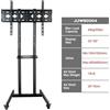 Generisch Support TV, piedistallo mobile con rotelle, regolabile in altezza, salvaspazio, per televisori e monitor da 32 a 75 pollici, capacità di carico fino a 40 kg, metallo, colore nero