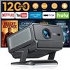 Insta24 Proiettore Beamer Android 14, risoluzione 4K/8K, autofocus, Wi-Fi 6, Bluetooth, per home cinema, LCD, 1920x1080, portatile, con obiettivo intercambiabile, controllo vocale, 2GB di RAM, 16GB di memoria, modello 1000